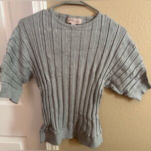 Philosophy Gray Ribbed Knit Top